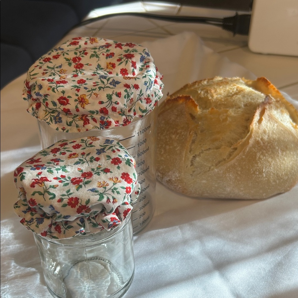 Floral Fabric Jar Covers - Set of 2 - Picture 8 of 14